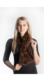 Spotted mink fur scarf